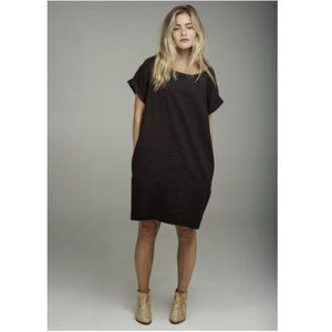 HORSES ATELIER Sack Dress in Black Linen~4